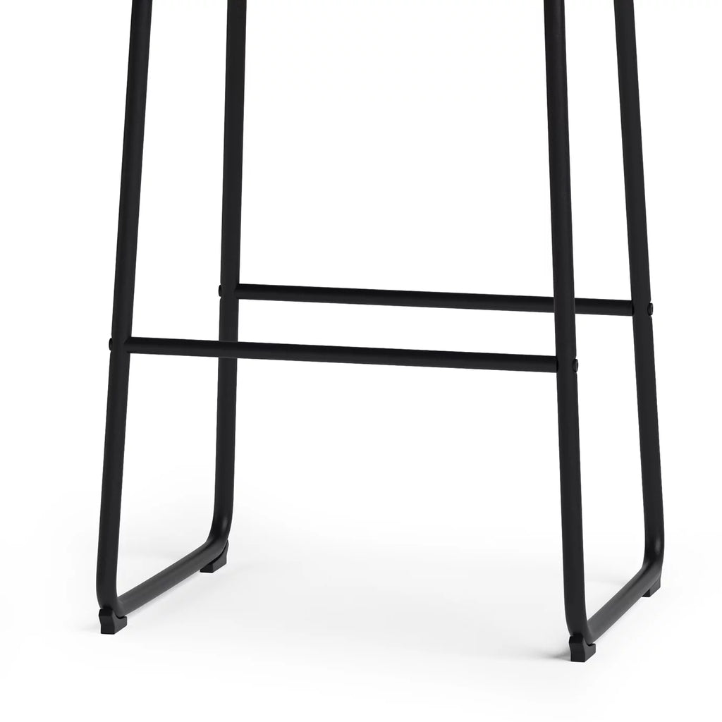 Distressed Charcoal Grey Faux Leather Bar Stool Set of 2 H106