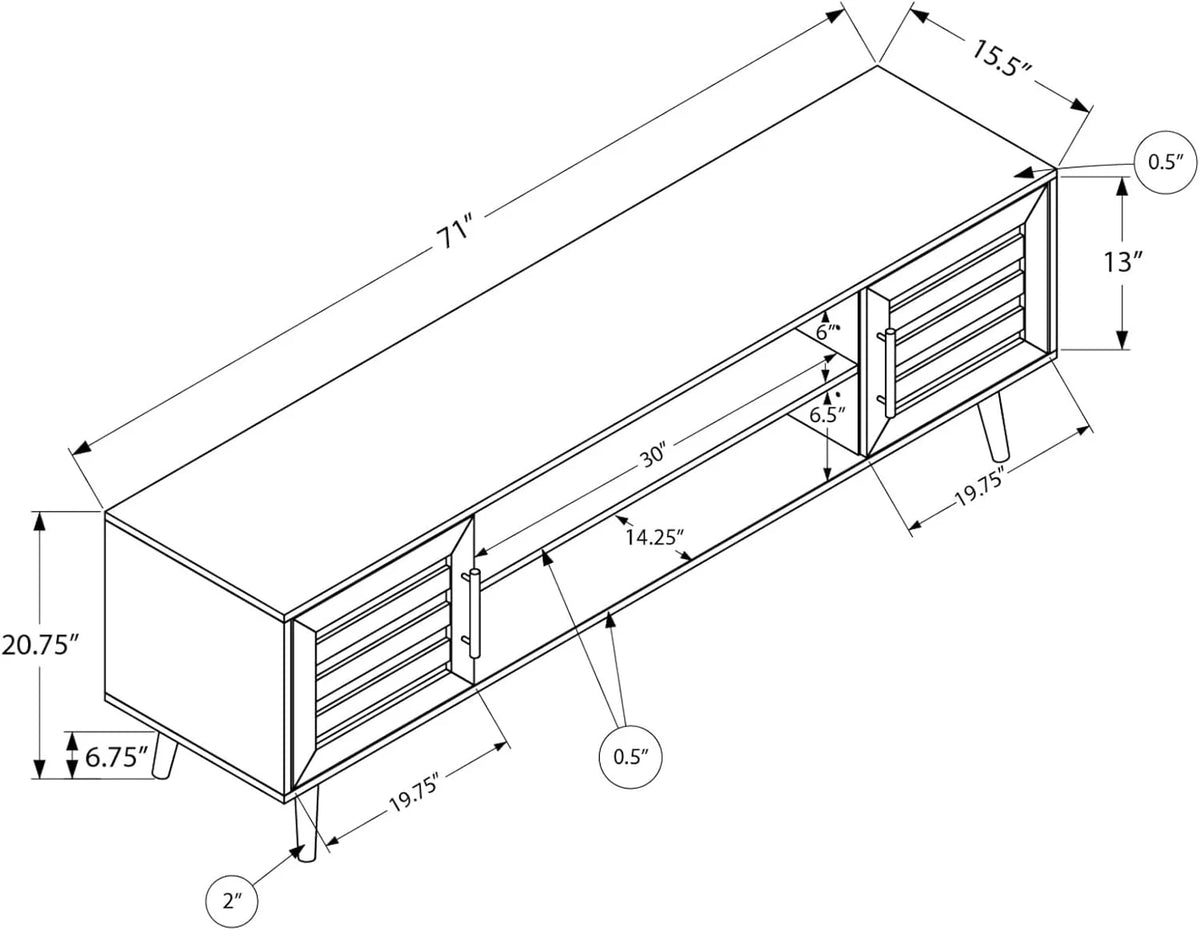 Brown Laminate 72 Inch Media Console I5506