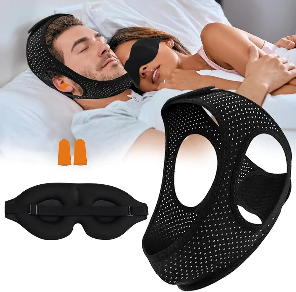 Adjustable Breathable Anti Snoring Chin Strap with Eye Mask R8800