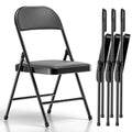 4 Pack Folding Chairs with Padded Cushion and Back K1616