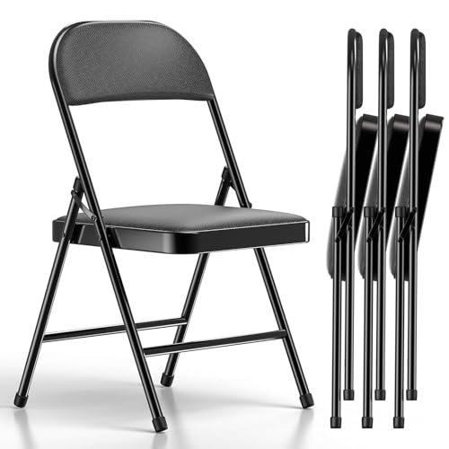 4 Pack Folding Chairs with Padded Cushion and Back K1616
