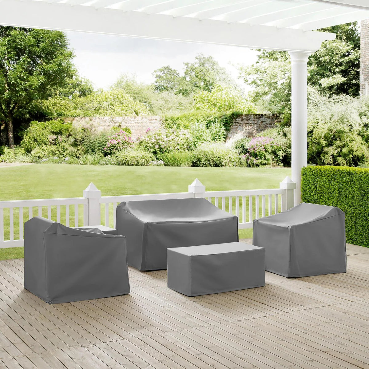 5Pc Furniture Cover Set Gray H131