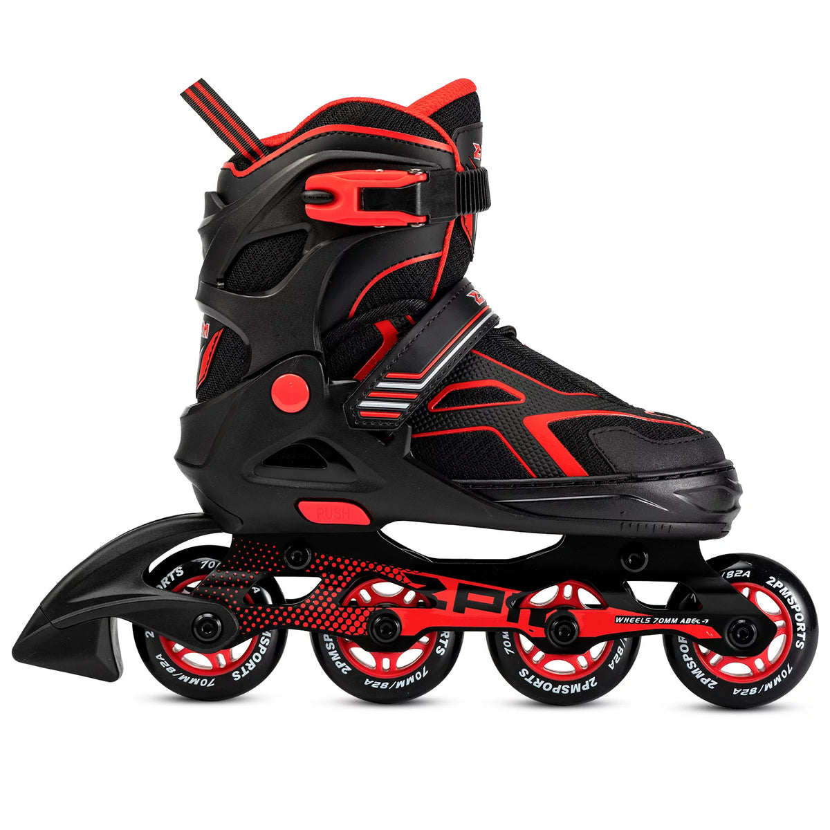 Red Black Adjustable Inline Skates E2214