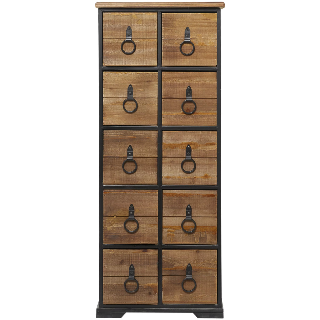 Rustic Wood Chest with Black Handles Y163381