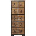 Rustic Wood Chest with Black Handles Y163381