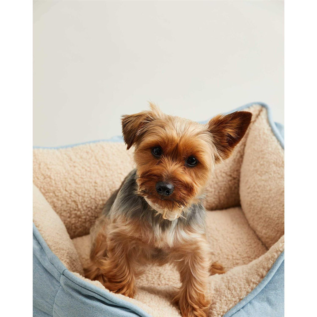 Blue Chambray Sherpa Pet Bed T286