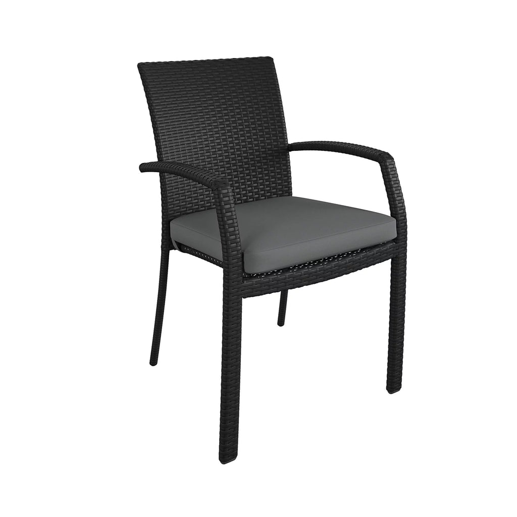 Black Wicker Stacking Dining Chairs 6-Pack R5879