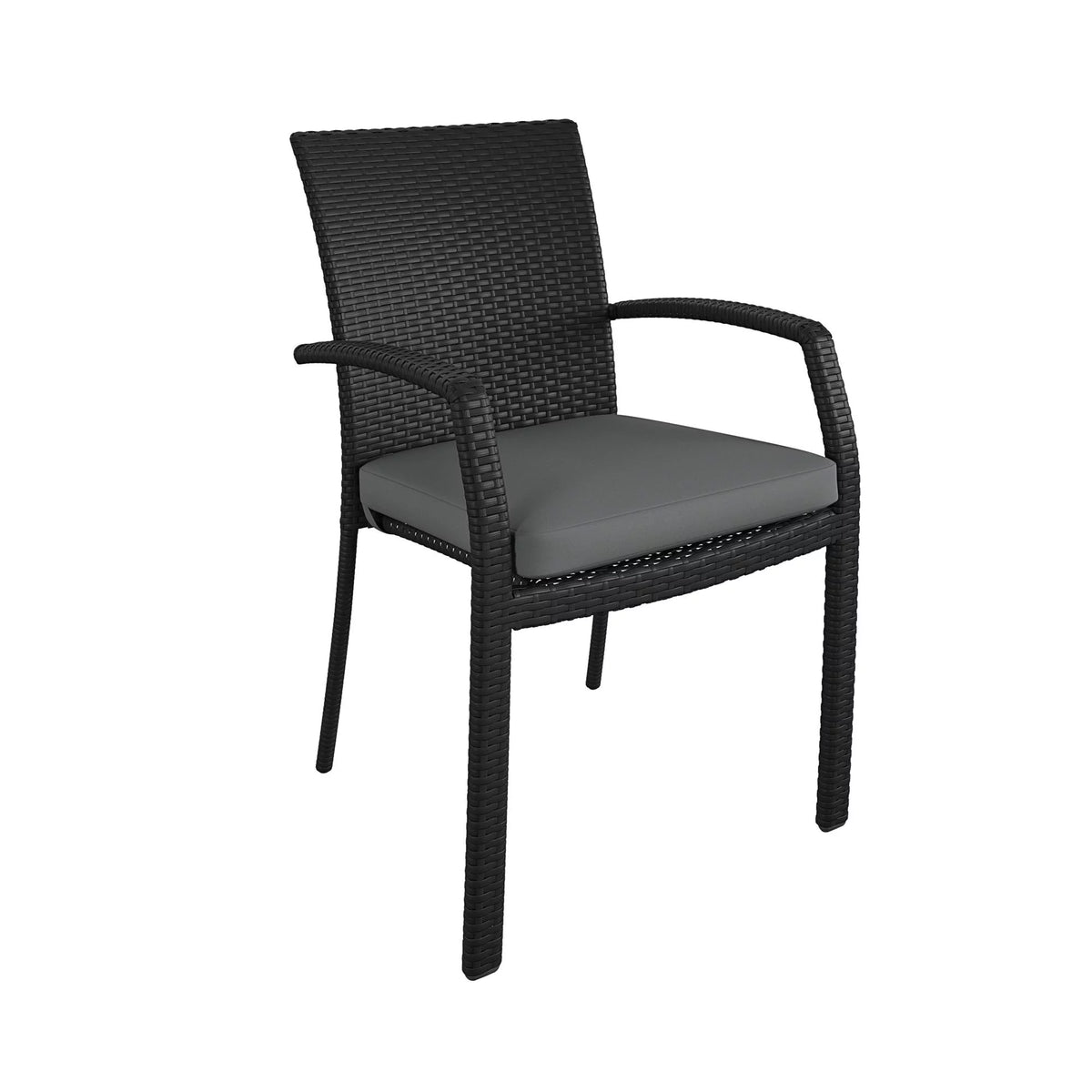 Black Wicker Stacking Dining Chairs 6-Pack R5879