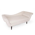 Beige Fabric Chaise Lounge With Bolster Pillow Y42084