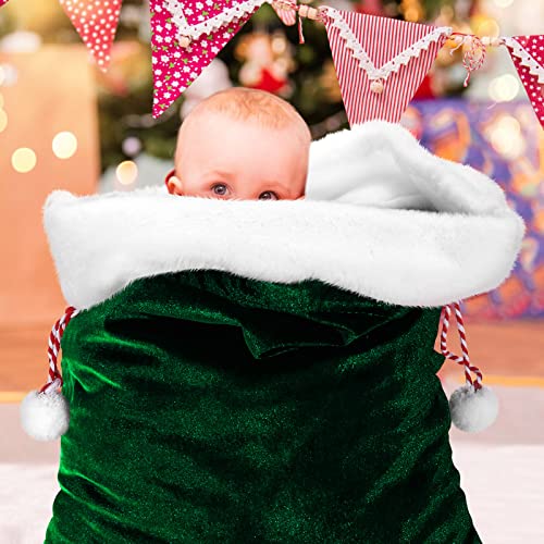 2 Pieces Velvet Drawstring Santa Bags W725