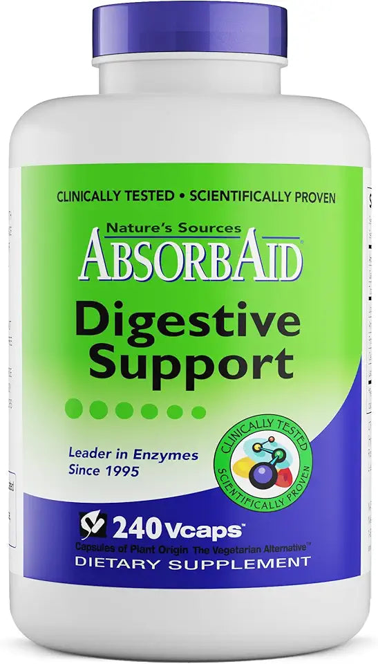 Digestive Support Enzyme Supplement, 240 Veggie Capsules F5790