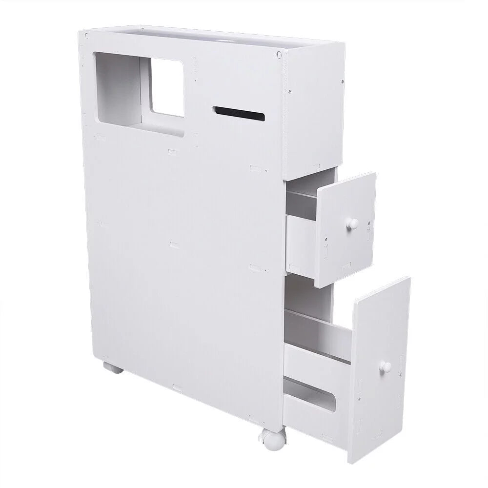 Slim Bathroom Storage Cabinet Floor Standing Organizer Shelves P397