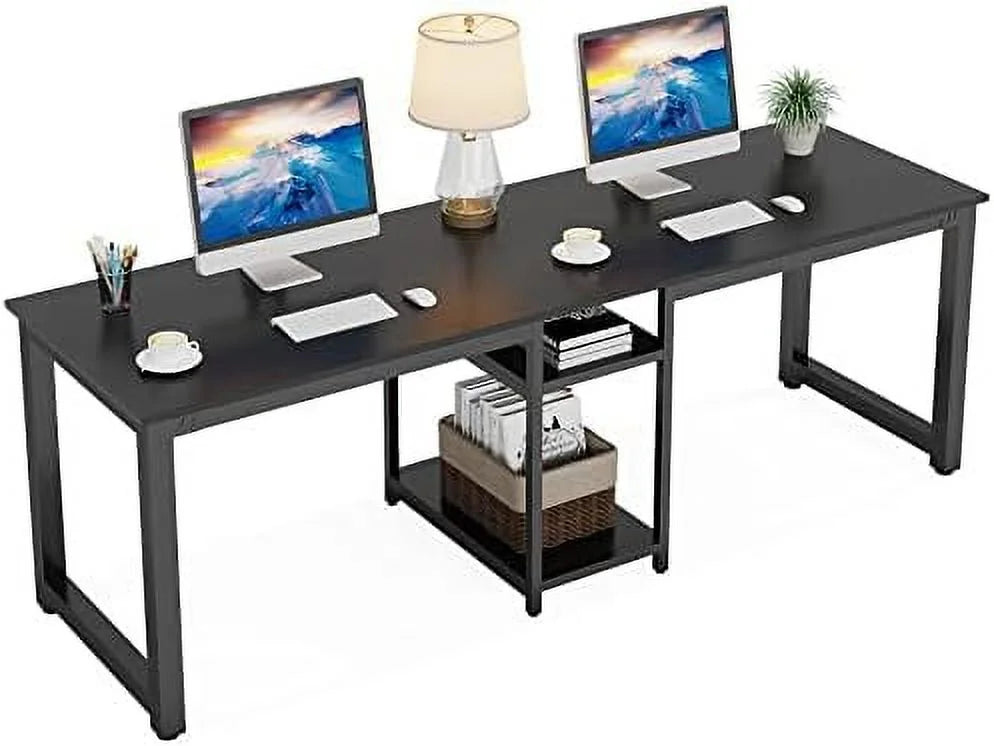 78 Inches White Two Person Computer Desk U115826