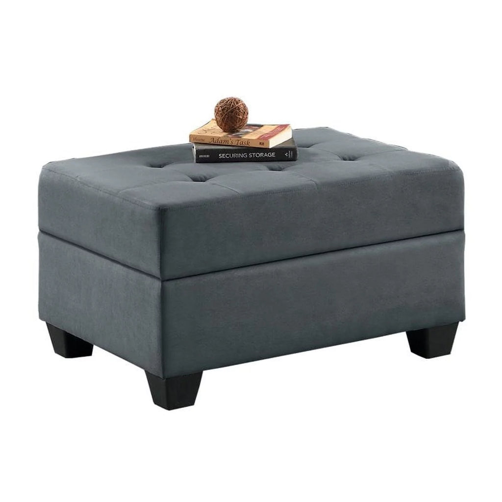 Dark Grey Upholstered Storage Ottoman L482