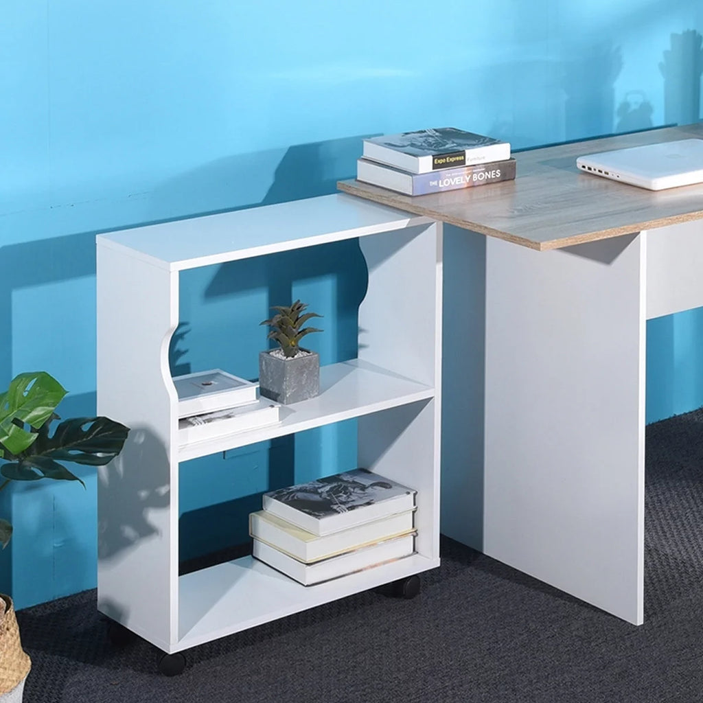 L Shape Computer Desk with Bookcase M263