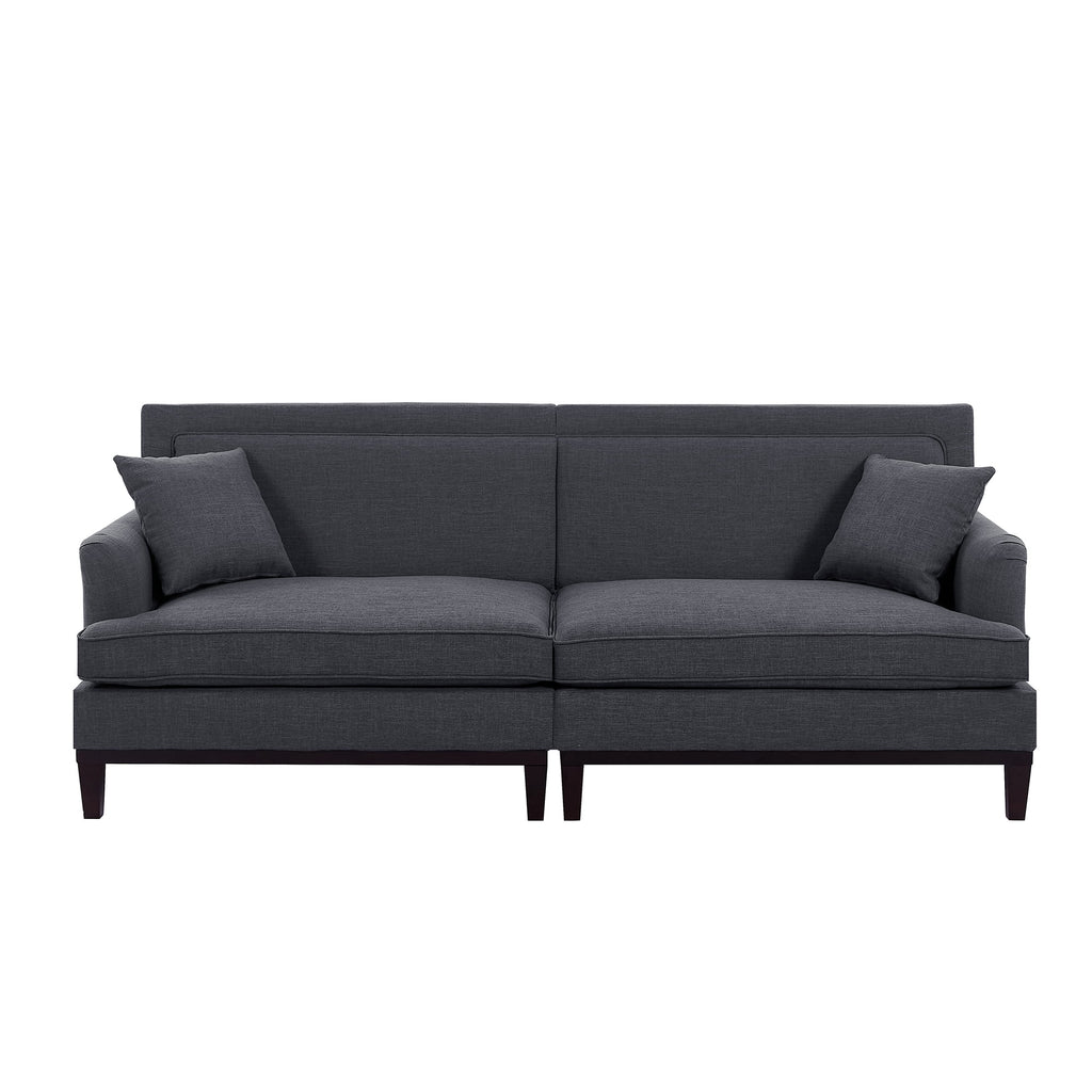 Gray Upholstered Sofa with Wooden Legs X958