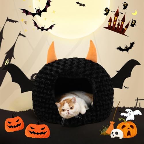 Halloween Cat Bed Warm Plush Removable Cushion M76880