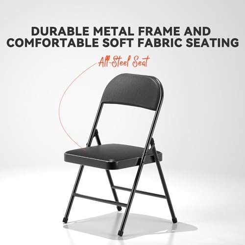 4 Pack Folding Chairs with Padded Cushion and Back K1616