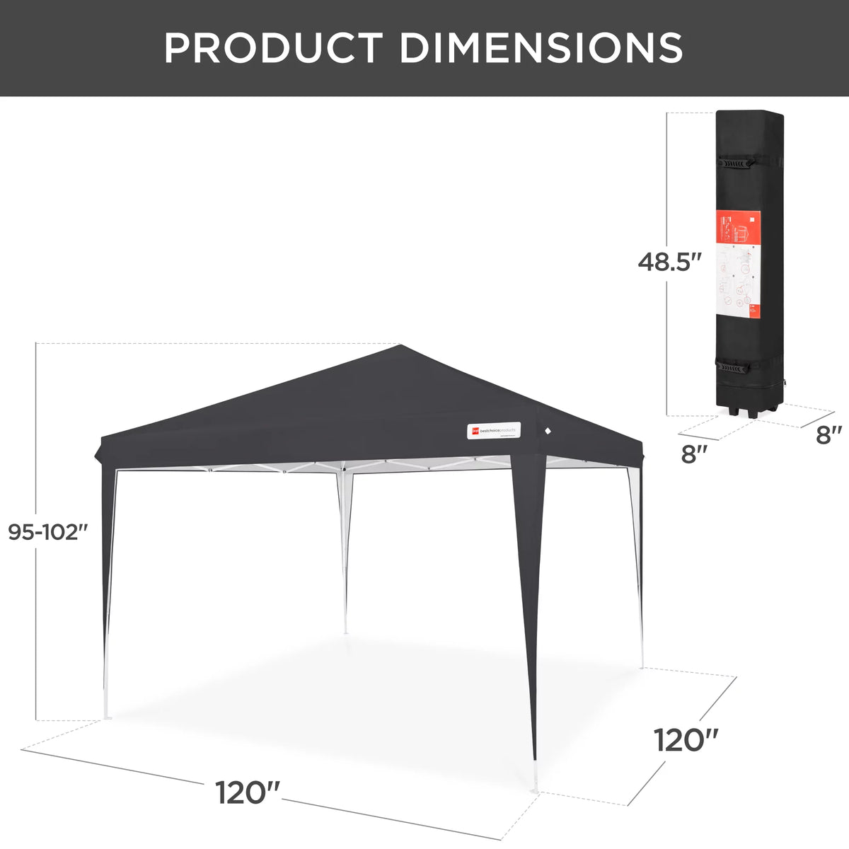 10x10ft Pop Up Canopy Tent with Carrying Bag M8523