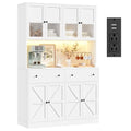 71" Black Kitchen Pantry Cabinet with Charging Station B49423