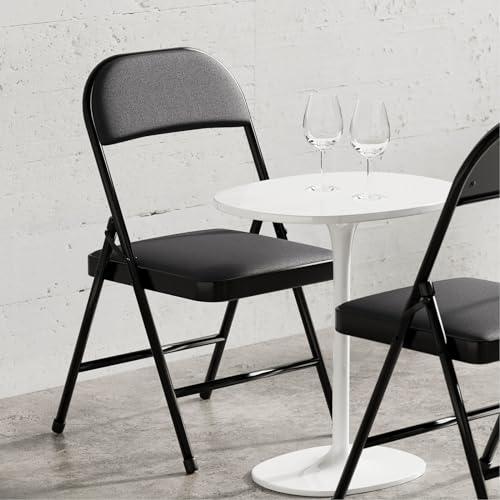 4 Pack Folding Chairs with Padded Cushion and Back K1616