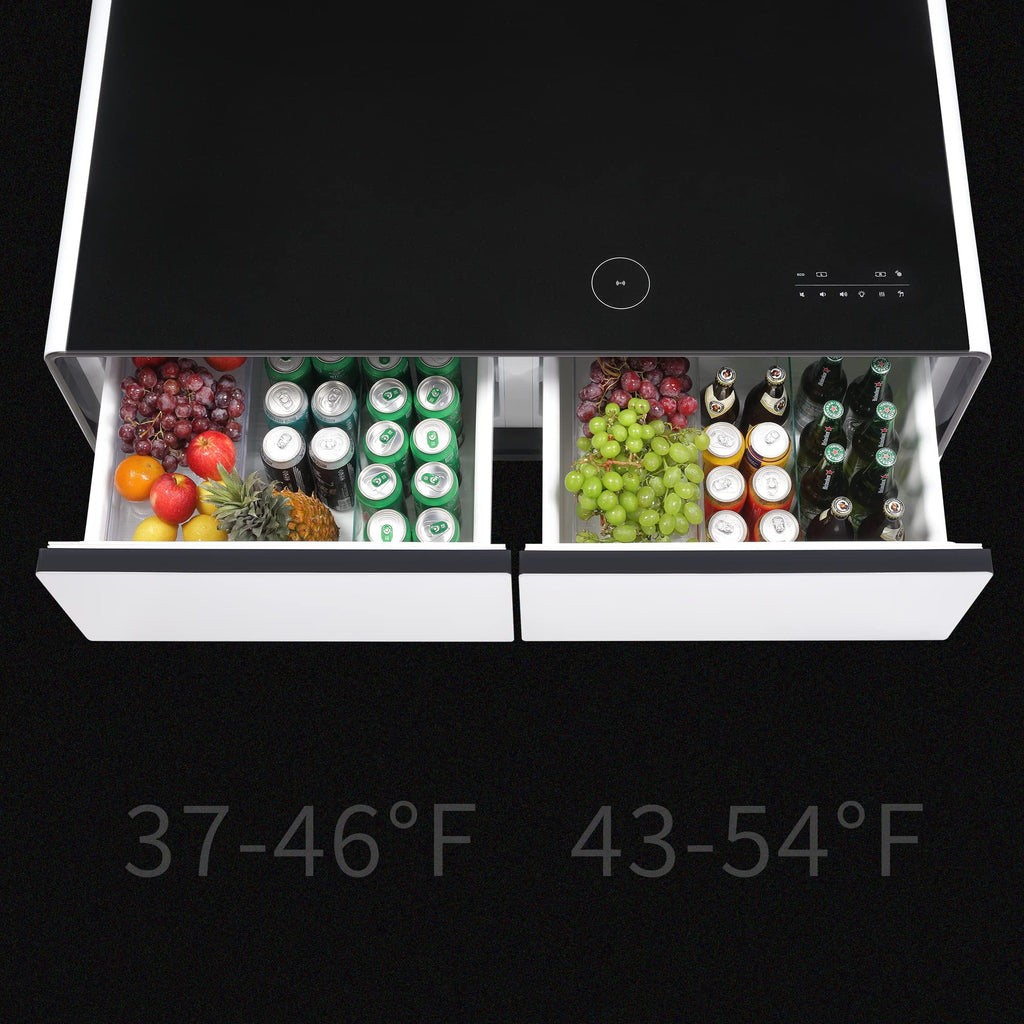 Smart Coffee Table with Fridge and Bluetooth Speaker O63907