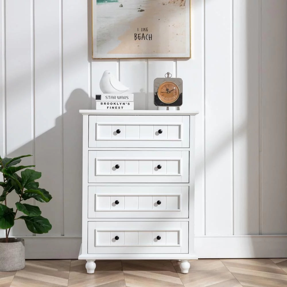4 Drawers White Dresser F9964