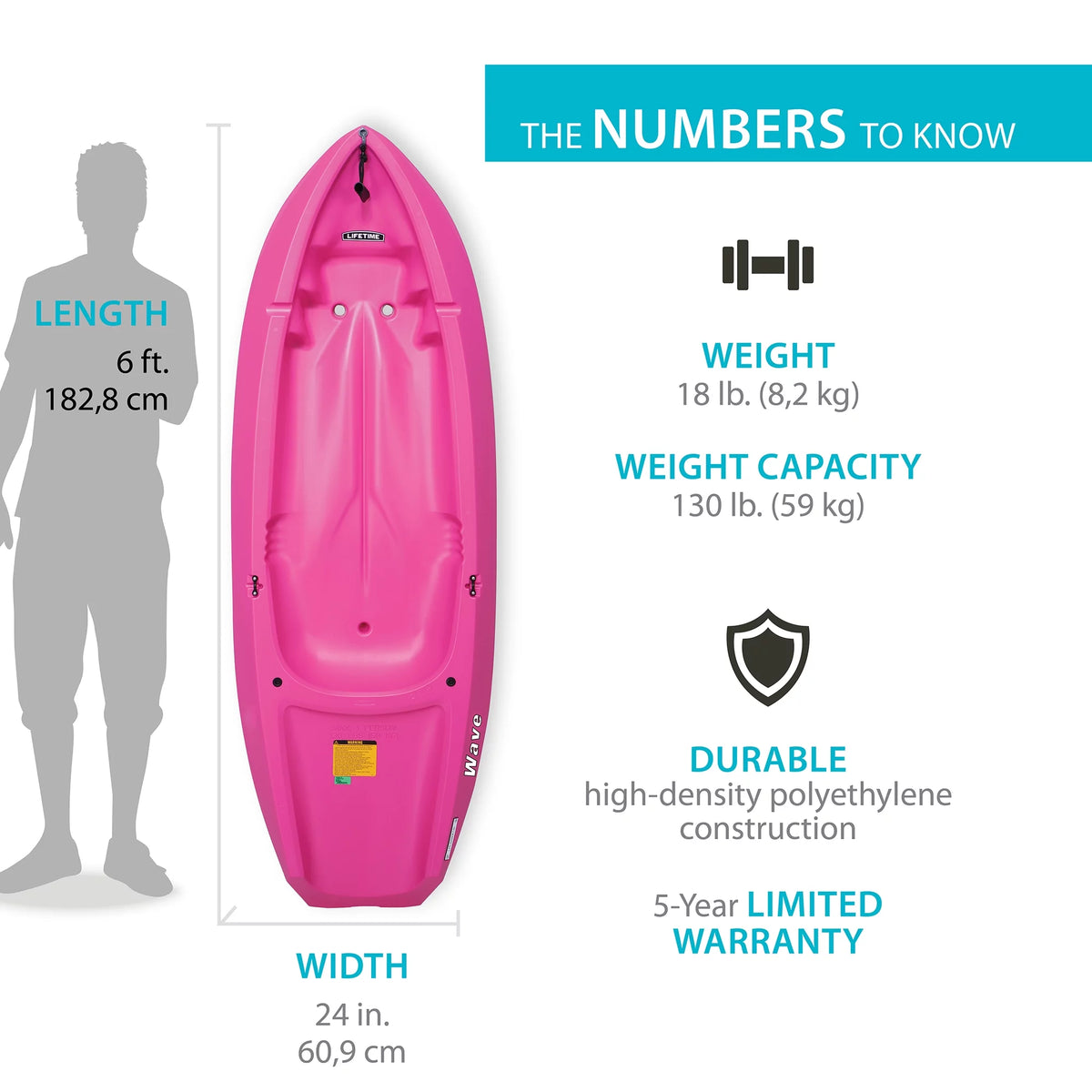 6 ft Youth Kayak Pink M232378