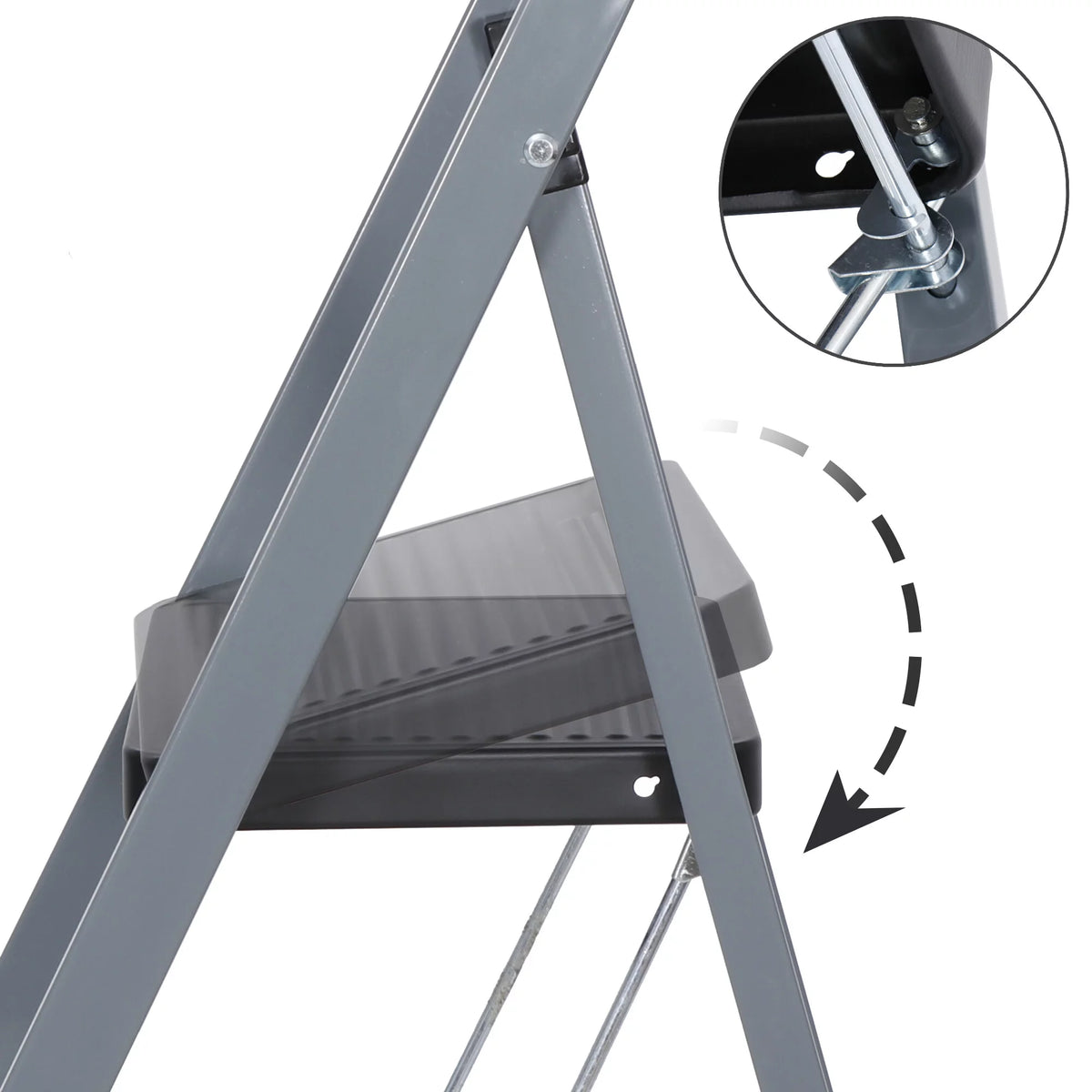 Folding 3-Step Steel Ladder with Handgrip X4083