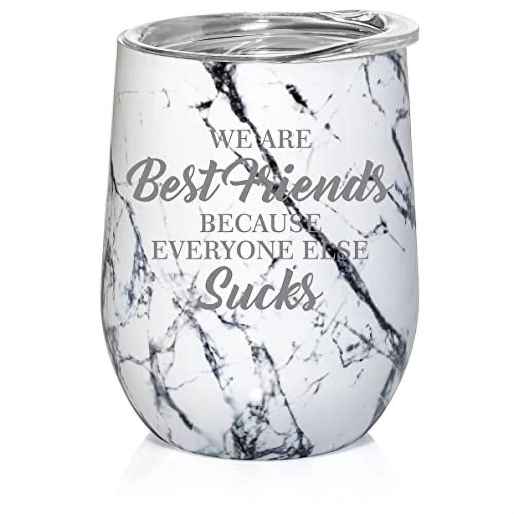 12 oz Double Wall Vacuum Insulated Stainless Steel Stemless Wine Tumbler with Lid B847