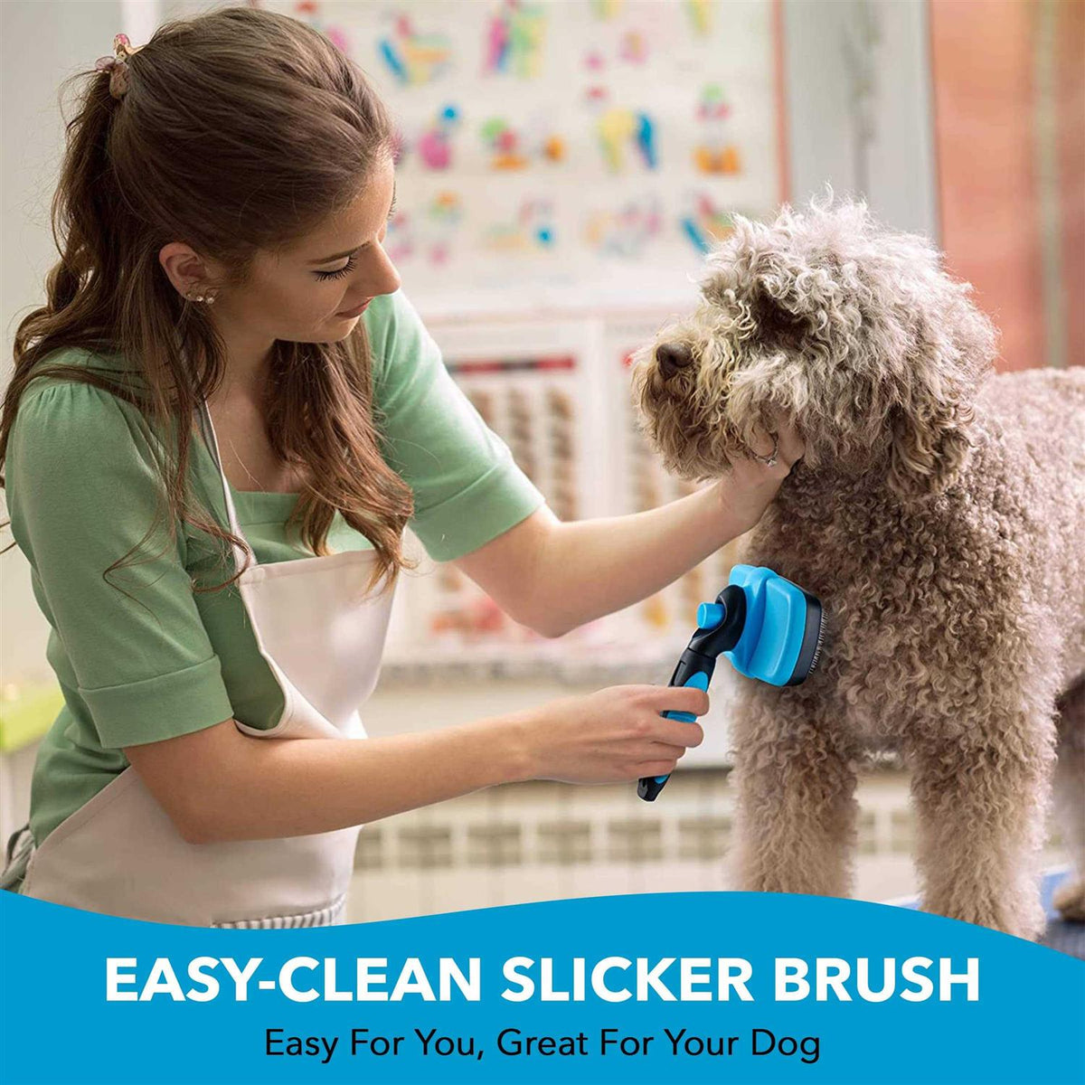 Self Cleaning Dog Slicker Brush B8032