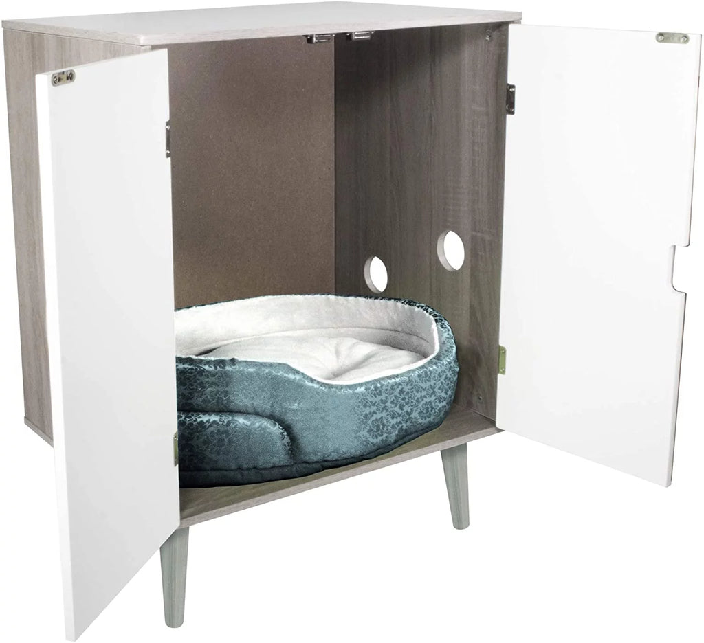 Grey Wood Grain Cat Litter Cabinet P178989