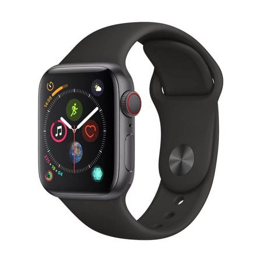 Restored Watch Series 4 40mm Space Gray Aluminum Case Black Sport Band GPS + Cellular W34465