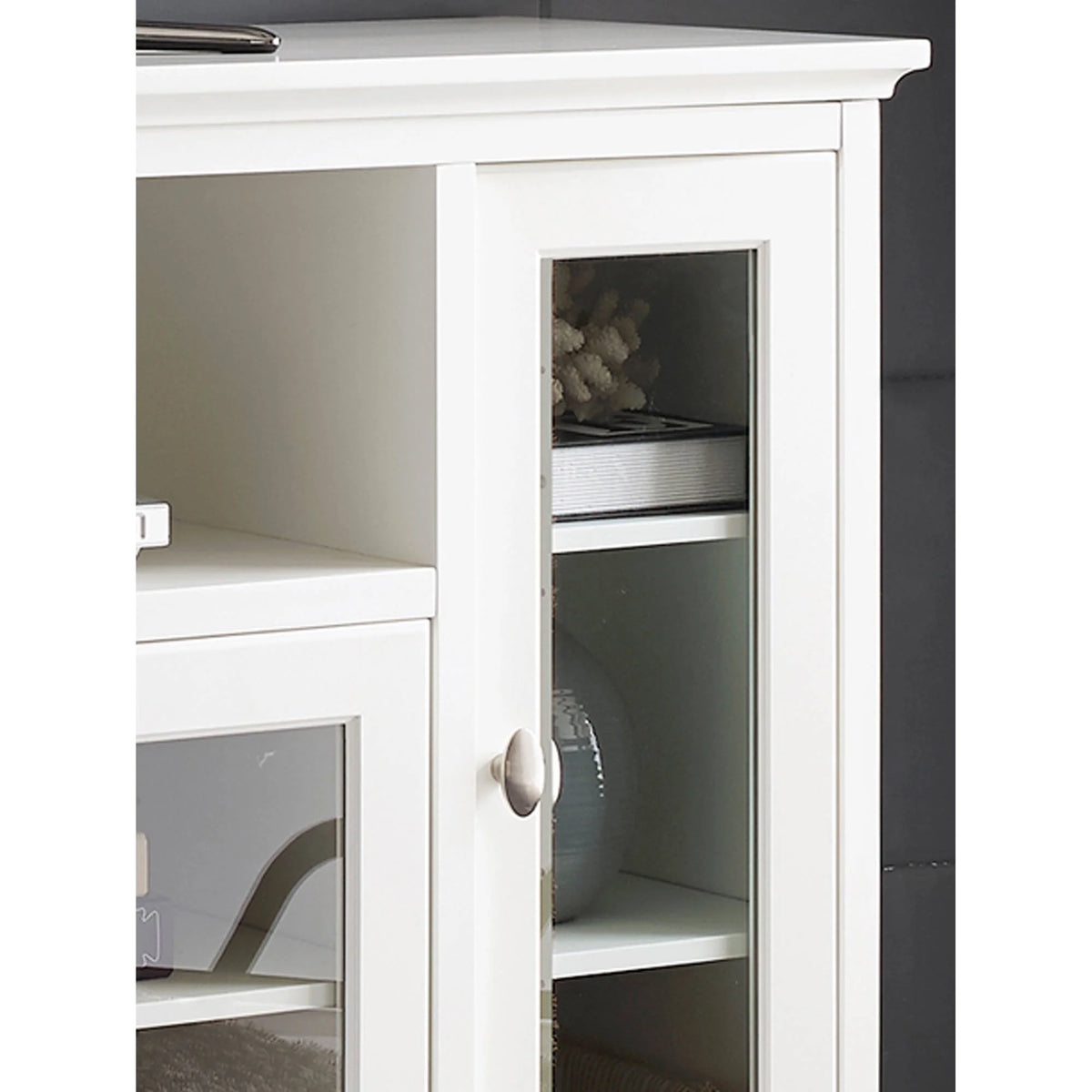 White Wood Media Storage TV Stand Console G20657