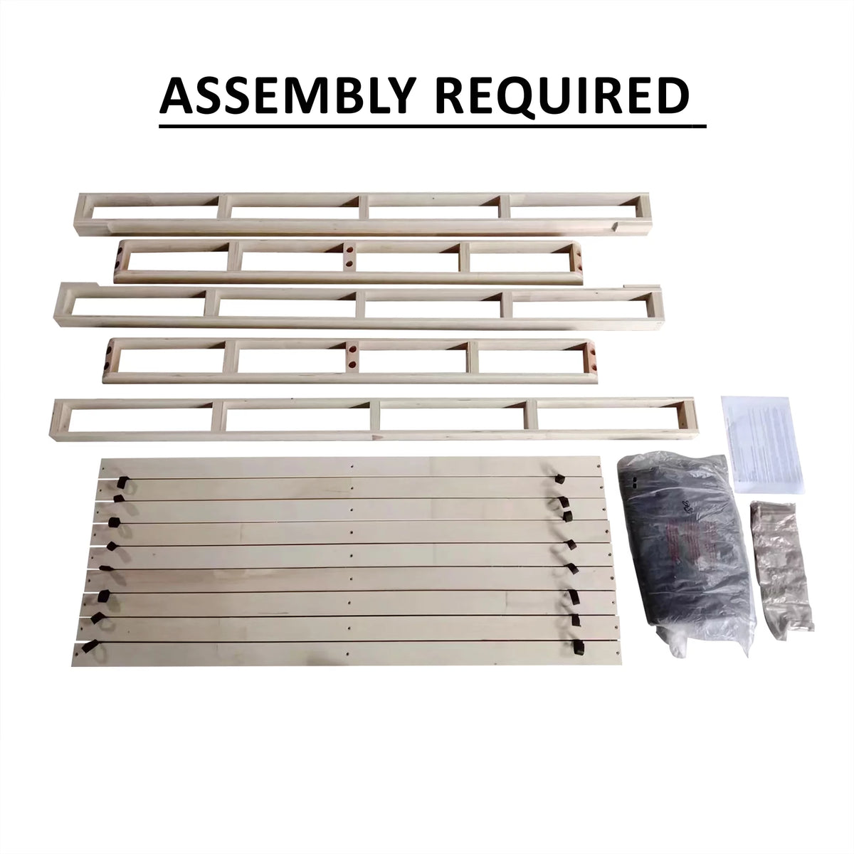 Wood Box Spring Mattress Foundation 8" Queen Beige C715363