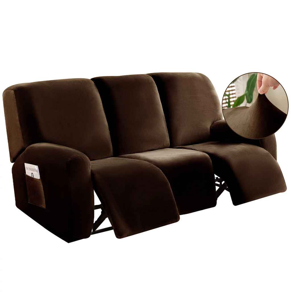 3 Seats Recliner Sofa Slipcover with Side Pocket H5374