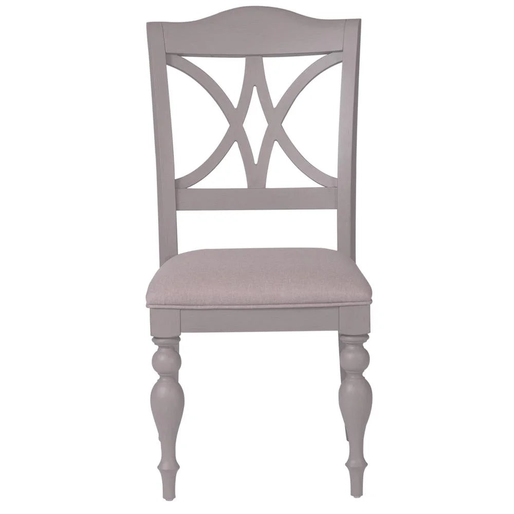 Set of 2 Grey Slat Back Side Chair S14141