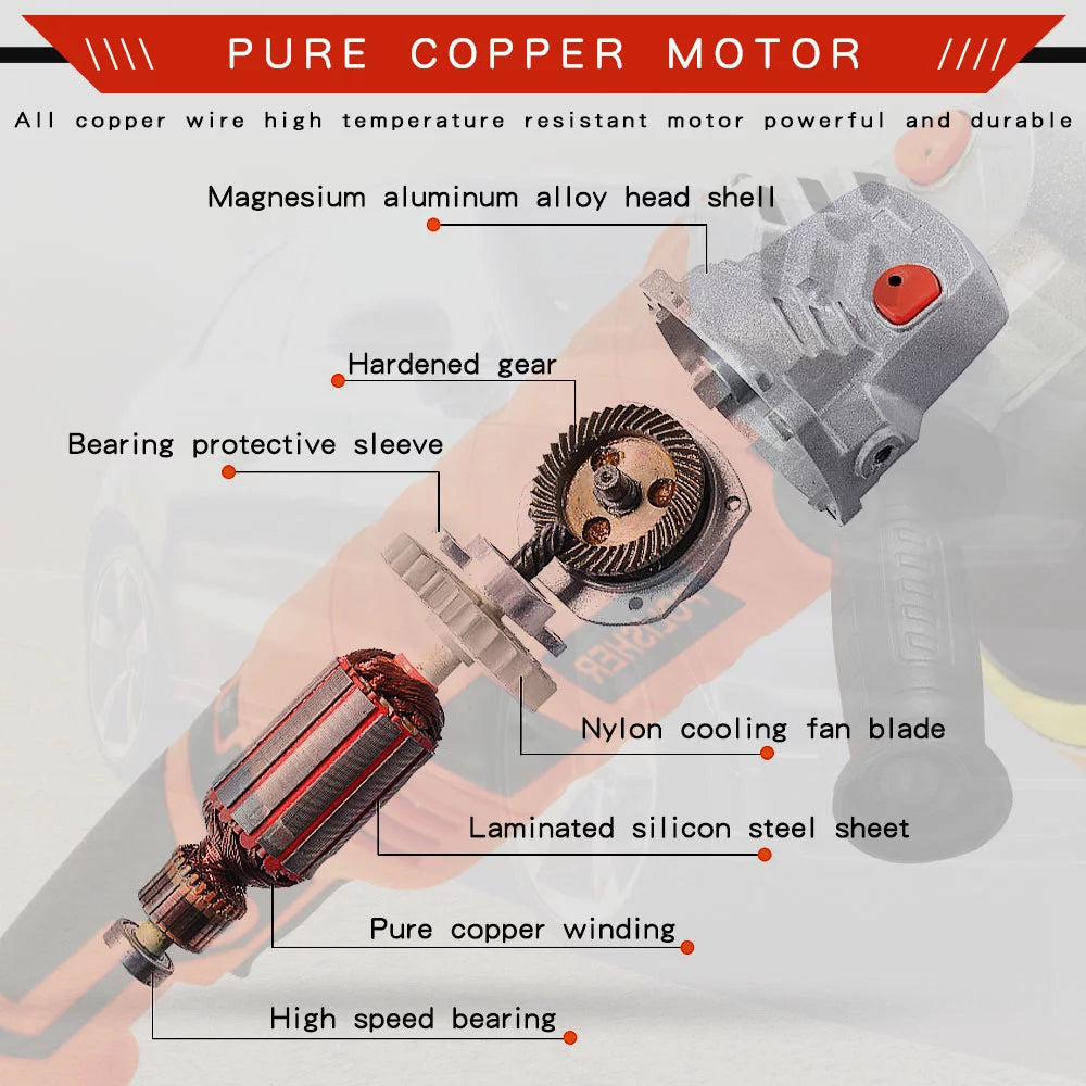 1580W Variable Speed Dual Action Random Orbital Buffer Polisher D8363