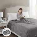 Queen Grey Microfleece Electric Heated Blanket I617