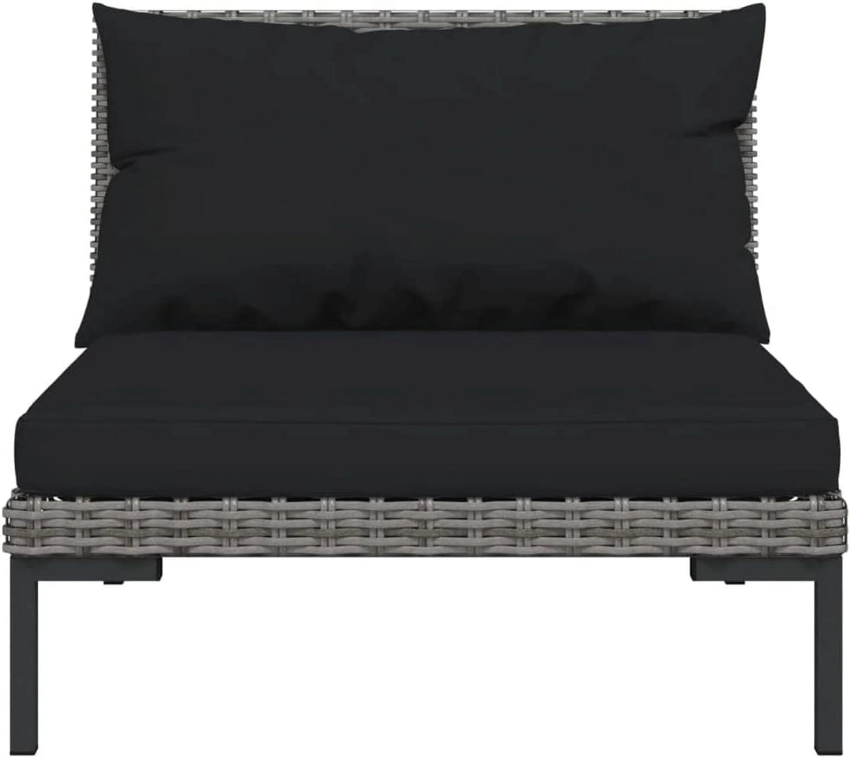 12 Piece Patio Lounge Set with Cushions Poly Rattan Dark Gray L455