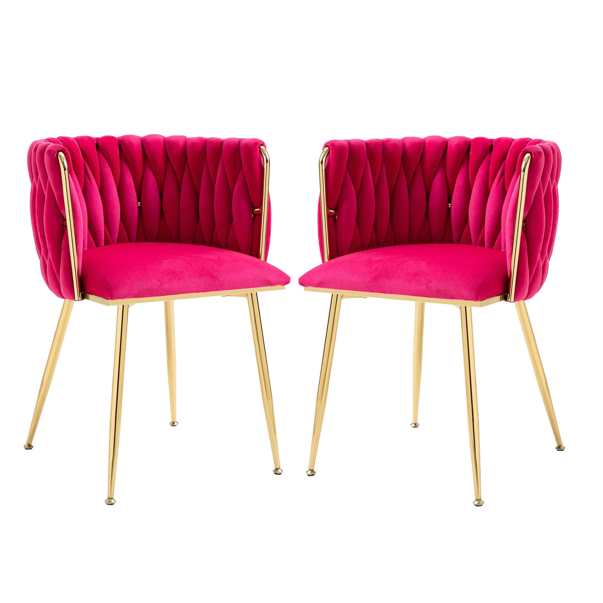 Red Velvet Tufted Dining Chair Set of 2 E1629