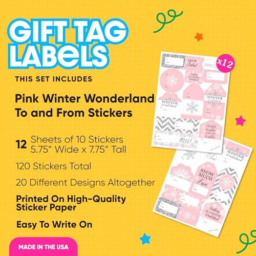 Snowflake Holiday Gift Tag Labels - 120 Stickers F32807