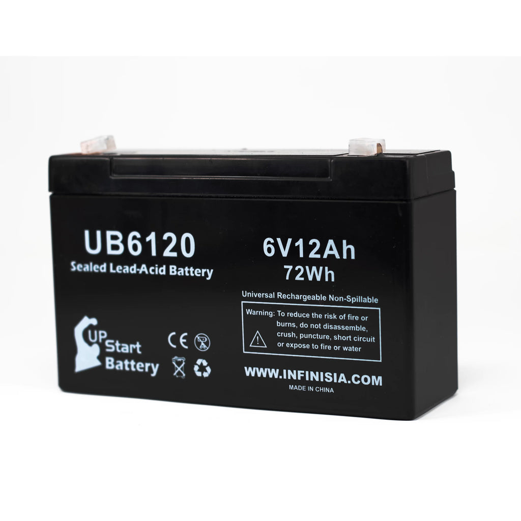 6V 12Ah Sealed Lead Acid Battery 4x Pack with F1 to F2 Terminal Adapters E633123