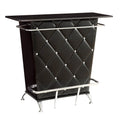Black Faux Leather Tufted Bar Table T402702