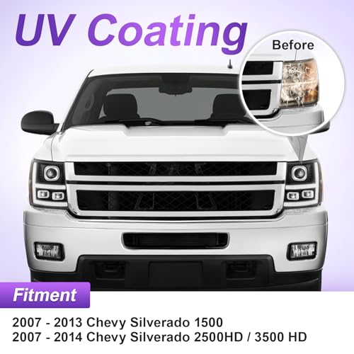LED Projector DRL Headlight Assembly Black Housing Clear Reflector A93294