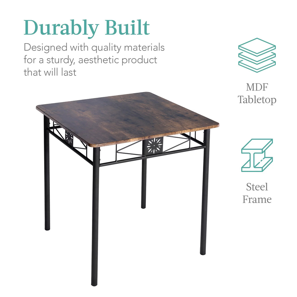 3-Piece Wooden Dining Table Set with 2 Pu Cushion Chairs X26339