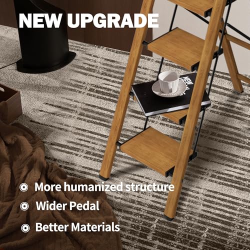 3 Step Folding Aluminum Steel Ladder 330lbs Capacity P109