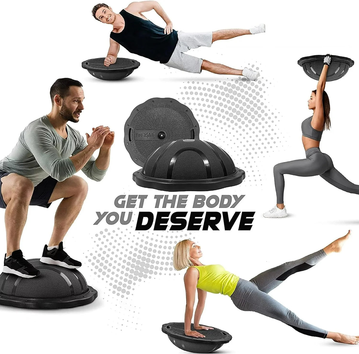 Half Ball Balance Trainer Black Matte T3627