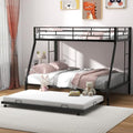 Twin Over Full Metal Bunk Bed with Trundle A172