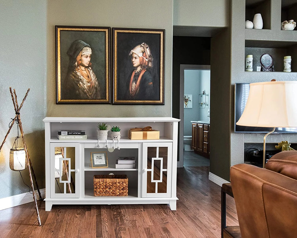 White TV Stand Entertainment Center R880